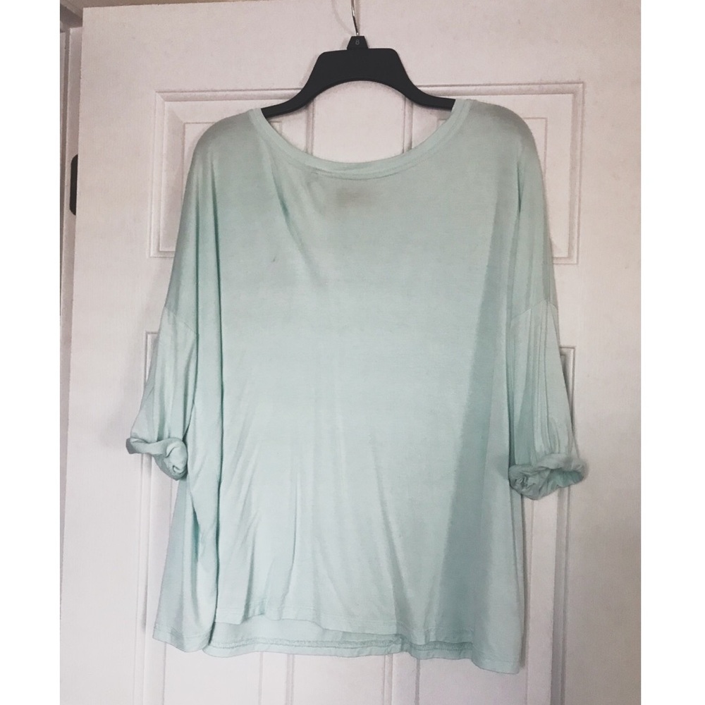 Light Blue 3/4 Length Piko Top